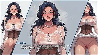 Intense taboo hentai game where maid step mom goes without panties