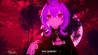 Vampire queen seduces and dominates a hunter in anime