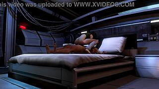 Curvy Brunette Rides Blindfolded Man with Big Tits Bouncing in Anime Style