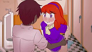 Daphne's fiery hair matches her wild toilet antics