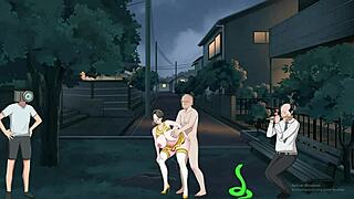 shameless milf shows off big tits and ass in hentai