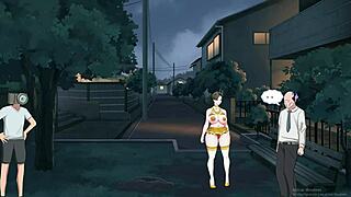 shameless milf shows off big tits and ass in hentai