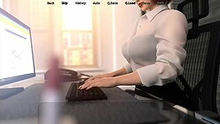 Hentai game with big-titted mature and her sexy outfit
