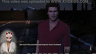Beautiful women with big chests pleasure themselves in a visual novel