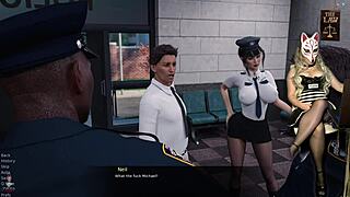 Beautiful women in uniform in a hot cosplay game