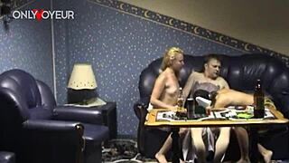 voyeur wife catches husband with two girls on hidden camera