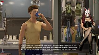 ms denvers in ep 54, that sexy gamergirl is playing a porn game in her see-through corset cosplay