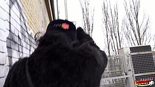 german scout found crazy skinny goth brisen for rough rimjob and deepthroat at casting