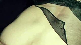 Mature amateur couple films POV anal sex with wet natural tits