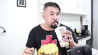 Mature beauty enjoys a large Burger King meal from X videos