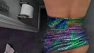 Stella, the MILF, in a bathroom scene without a condom