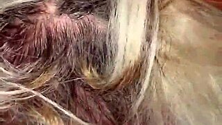 She deepthroats that monster black cock like a blonde whore.