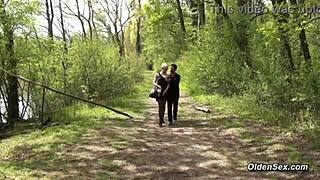 Hot French Milf Takes Anal and Face Fuck from Big Dick Outdoors