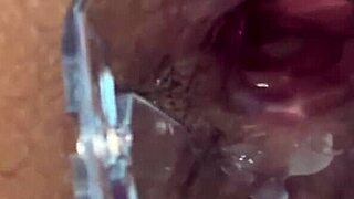 Speculum and anal play with a big booty mature