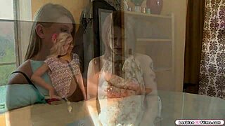 Busty milf licks horny young 18+ pussy