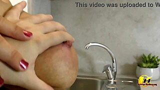Milking the huge boobs of milf Katerina Hartlova outdoors