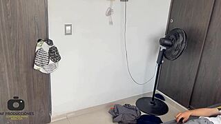 Latina stepmom wakes up her Latino stepson for sex