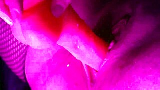 Solo MILF enjoys squirting with pink dildo