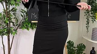 Beautiful glasses wearing amateur tries out BDSM with a whip for sexual health