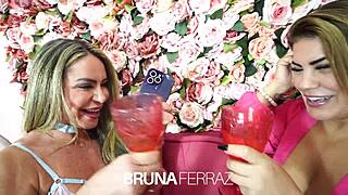 Bruna Ferraz and Cleo Cadillac Grab Muscular Stud