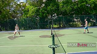 Hot milf Melanie Monroe Oliver on the tennis court