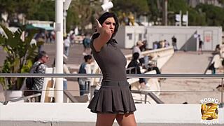 Laury Vraie Gets Lifted by Two Guys in Lingerie!