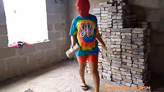 My Friend And I Ruin My Stepmom's Guts Outdoors. Natural Tits And Pussy Get Intense Fucking.