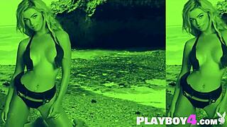 Anika Shay shows off her big tits in outdoor striptease.