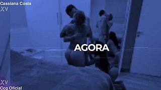 Cassiana Costa, the blonde Latina, bent over for a handjob in doggystyle with oral.