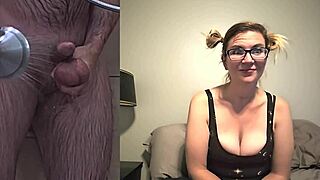 she's watching me stroke my huge cock