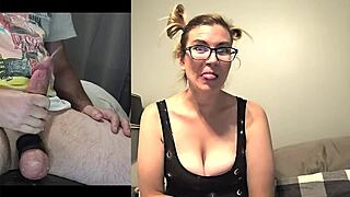she's watching me stroke my huge cock