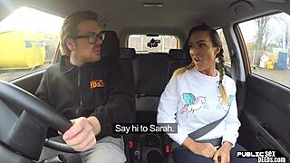 busty milf gets naughty fucking during public driving lesson