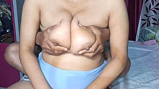 Big tits homemade video of hot Indian bhabhi with oil massage