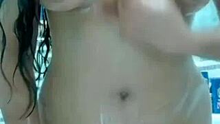 Stepmother from Pakistan enjoys anal sex with a toy in the bathroom