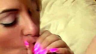 Blonde mother gets anal sex on the bed