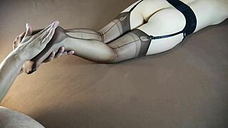 Soles Massage for Horny Milf in Sexy Stockings