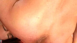 Amateur French beauty in satin bodysuit gets fucked close up