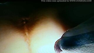 Why is the blindfolded mature wife bound and fucked with a rabbit toy at home?