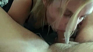 Married woman cheats and gets a deep throat job and facial with cum