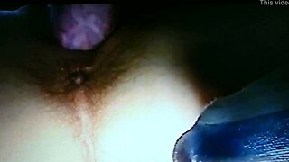 Why is the blindfolded mature wife bound and fucked with a rabbit toy at home?