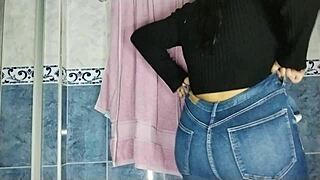 Caught with See-Through Pants Peeing in Public Bathroom