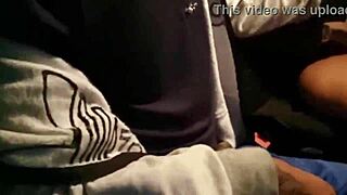 A brunette MILF gives a hardcore blowjob in a car