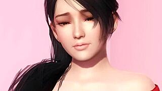 Momiji Teasing Topless in DOA5 Gravure Studio