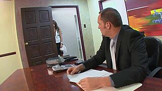 Hot milf secretary gets some anal action on her desk