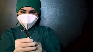 Latex gloves fetish with a MILF mom