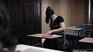 Teen coed gets anal from teacher's stepson in taboo scene