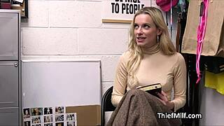 blonde milf caught stealing dildo gets slammed hard at work