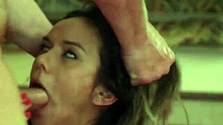 two hung guys fucking the mature woman in her pubic hair, so intense.