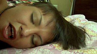 Young brunette gets her asshole fucked by mature woman's son