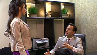 Slutty Secretary in Stockings Fucked Hard on Bed with Gaping Action